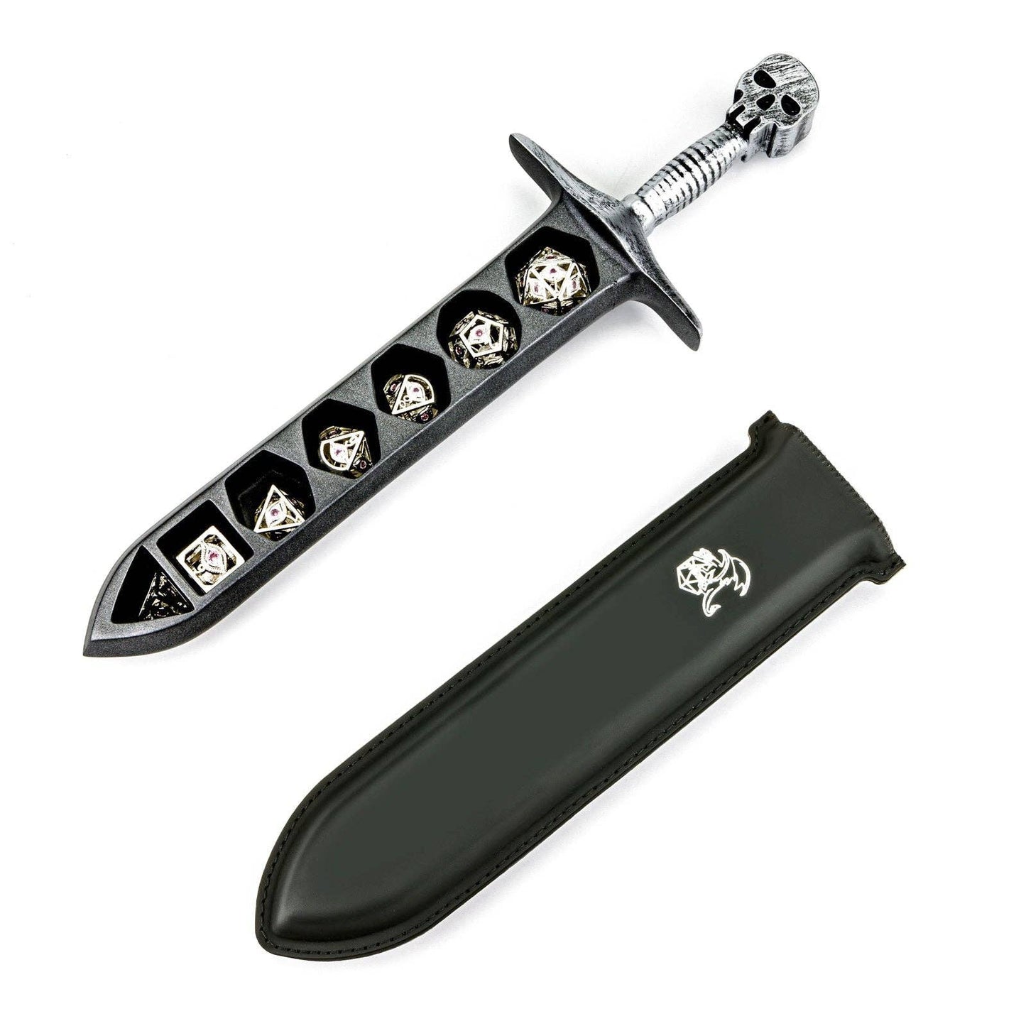 Hymgho Grim Dagger Dice Case with sheath cover - Silver