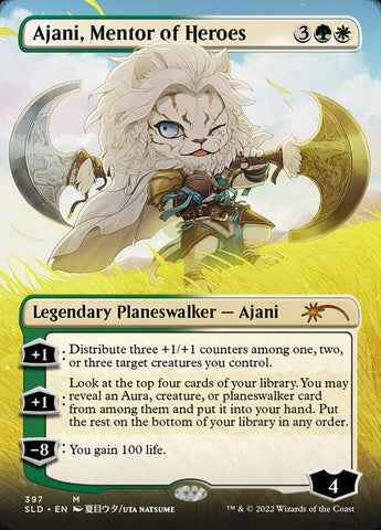 Ajani, Mentor of Heroes (Borderless) [Secret Lair Drop Series]