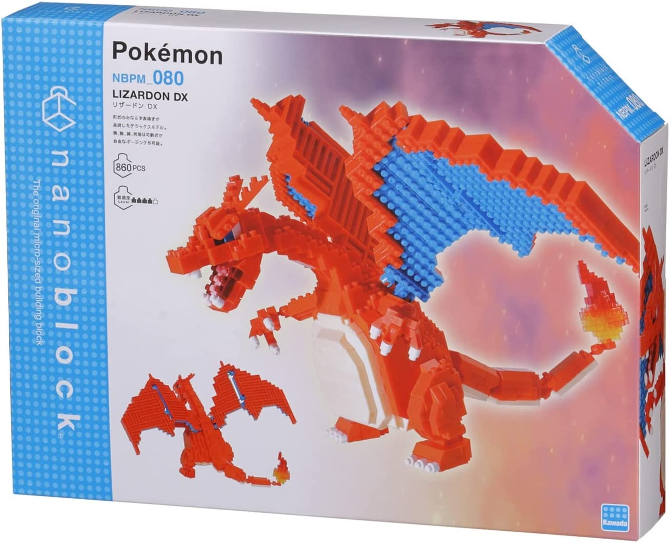 Pokemon Charizard Deluxe Nanoblock, Pokémon Series Building Kit, Ages 15+, 770 pieces