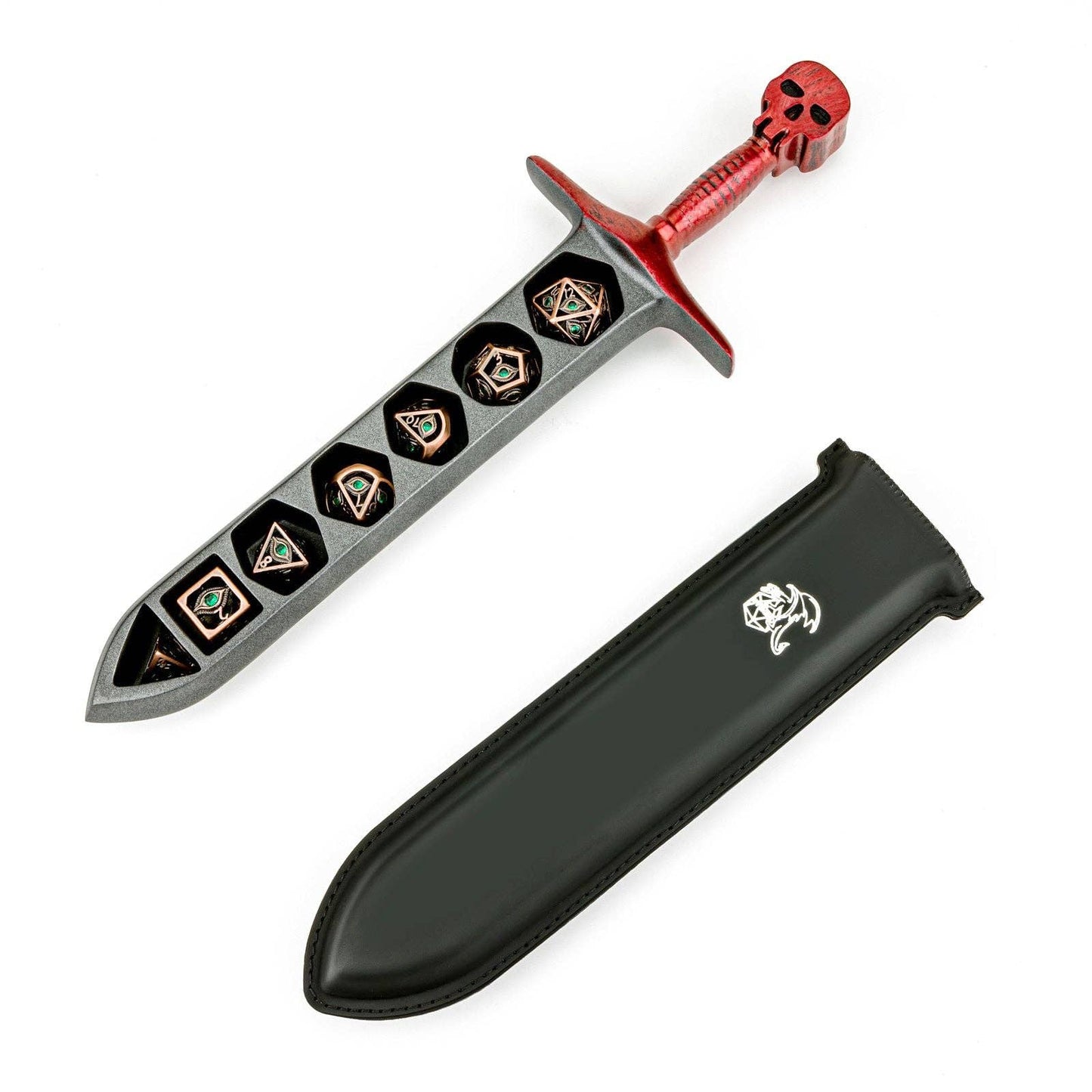 Hymgho Grim Dagger Dice Case with sheath cover - Red