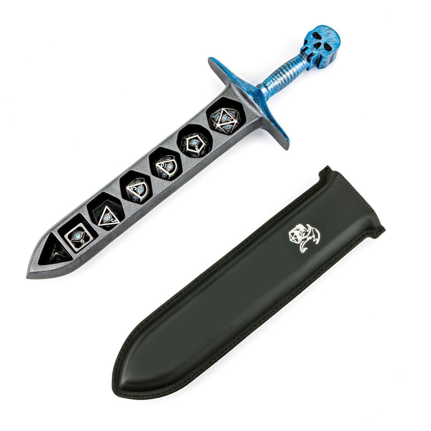 Hymgho Grim Dagger Dice Case with sheath cover - Blue