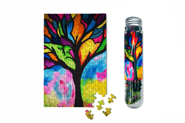 Stained Glass Tree MicroPuzzle - Mini Jigsaw Puzzle