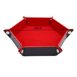 Hexagon Foldable Dice Tray Box PU Leather