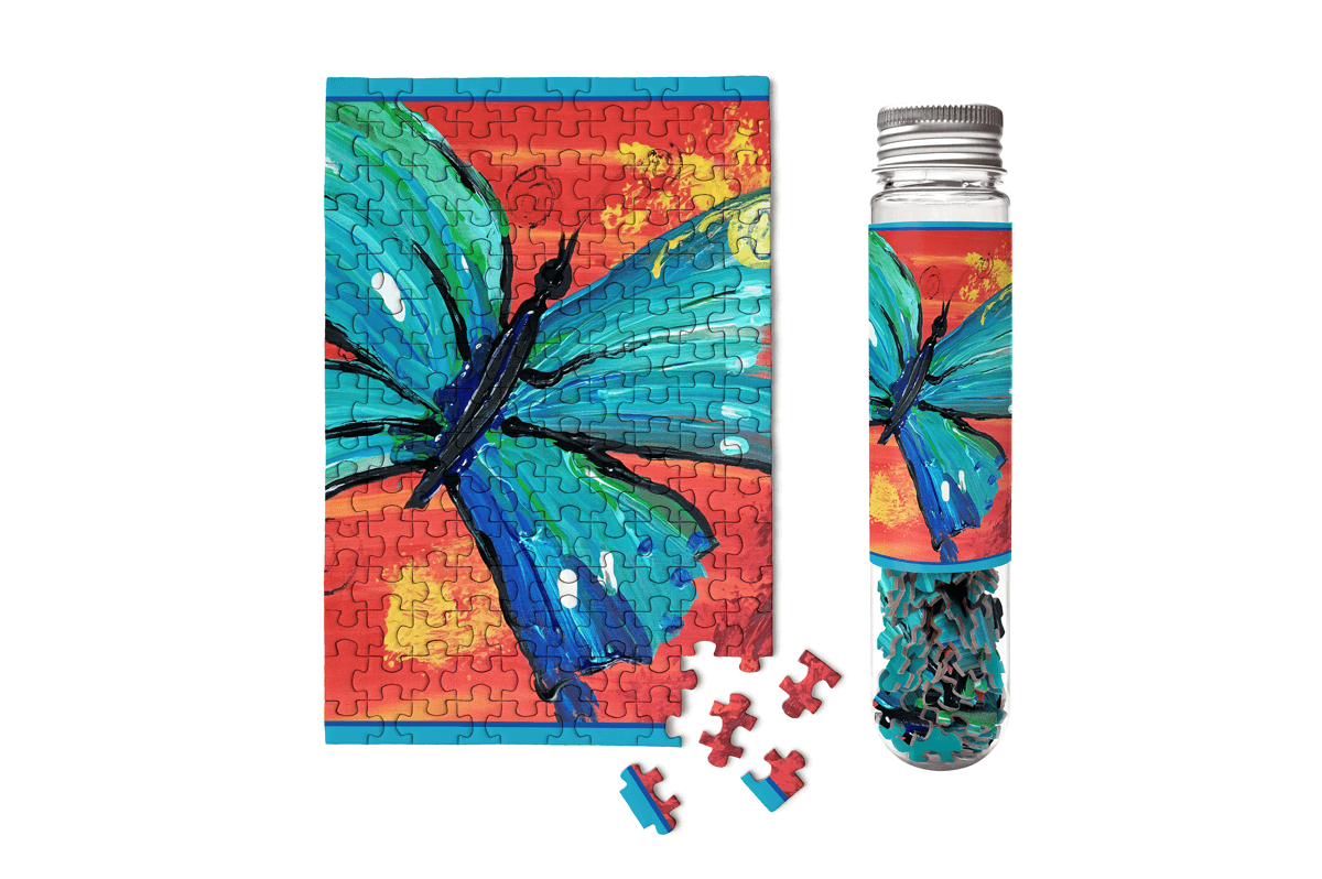 Yellow Butterfly MicroPuzzle  Mini Jigsaw Puzzle