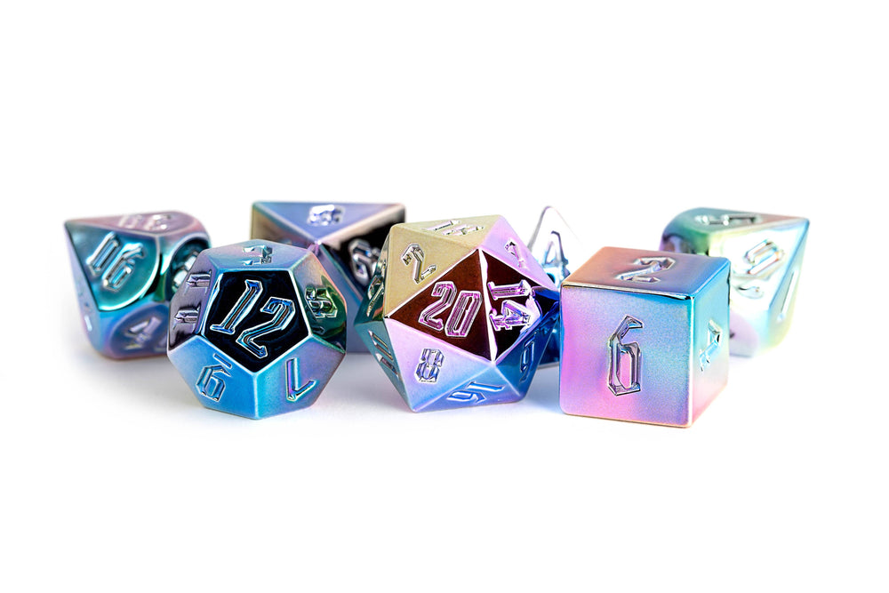 Rainbow Aegis 16mm Aluminum Plated Acrylic Poly Dice Set 031