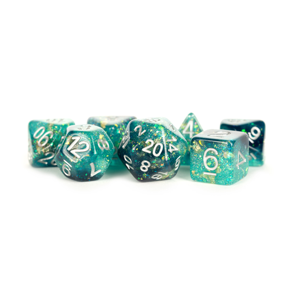 Eternal Resin Polyhedral Dice Set - Teal/Black (634)