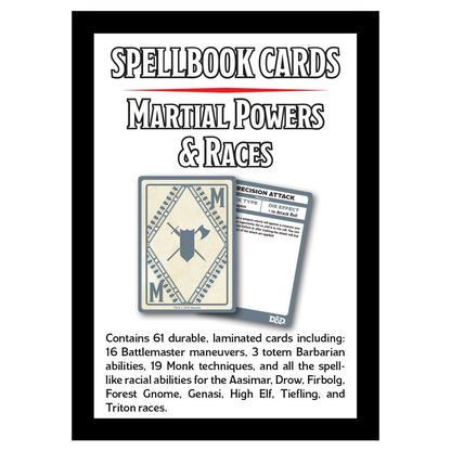 D&D Spellbook Cards: Martial Deck (61 Cards)