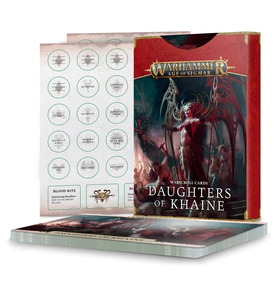 Warhammer Age Of Sigmar Daughters Of Khaine Warscroll Cards (85-06)