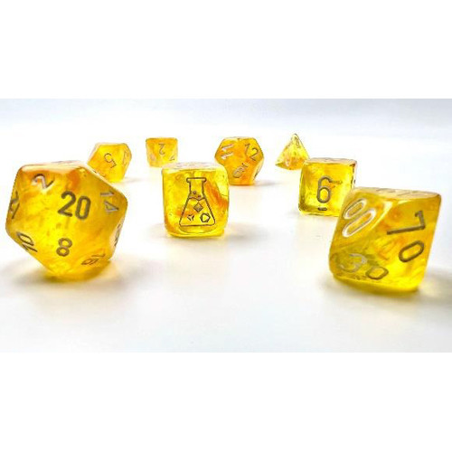 Chessex 7-Set Tube Lab Dice Borealis: Canary with White
